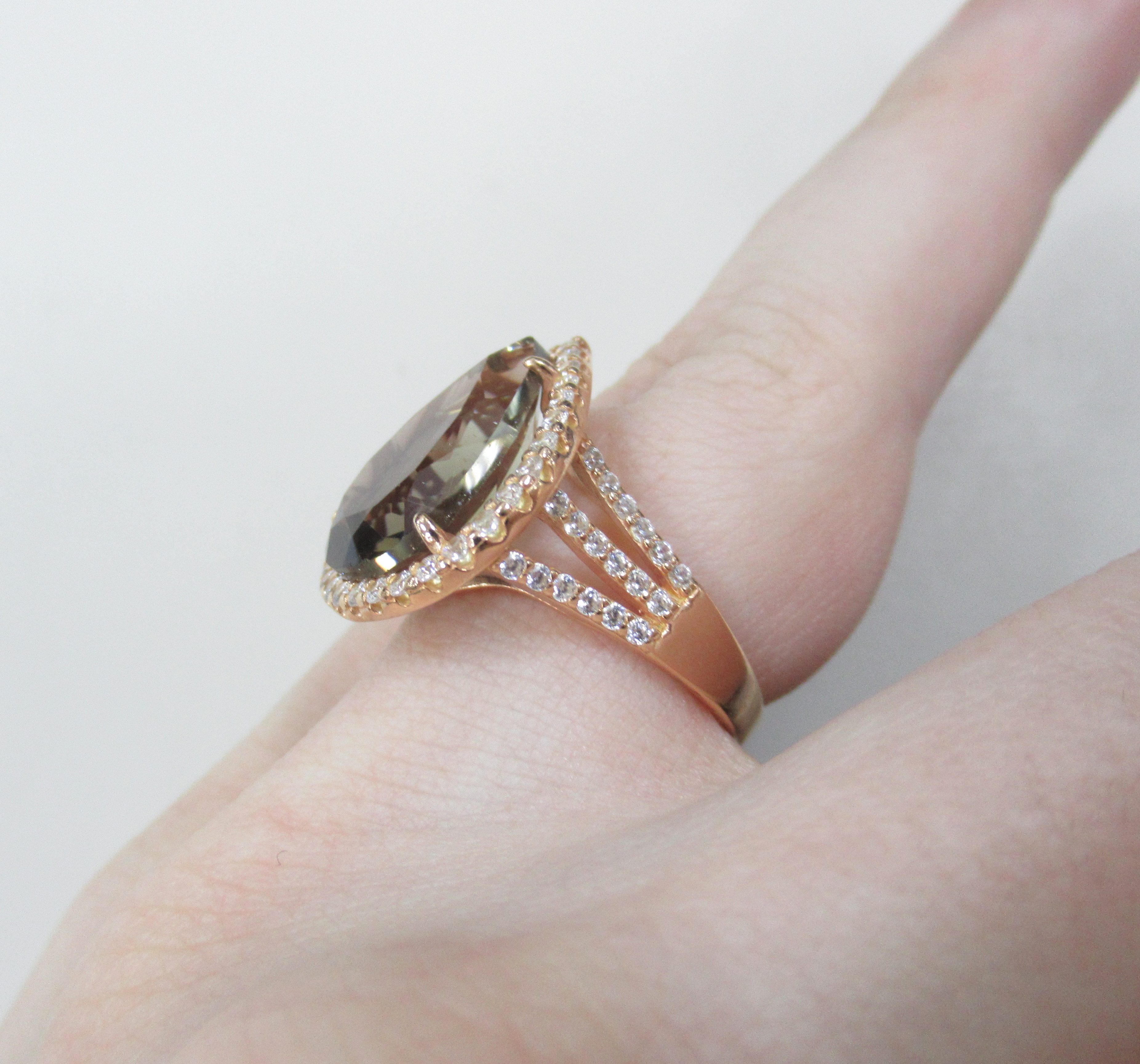 Серебряное кольцо с раухцитрином